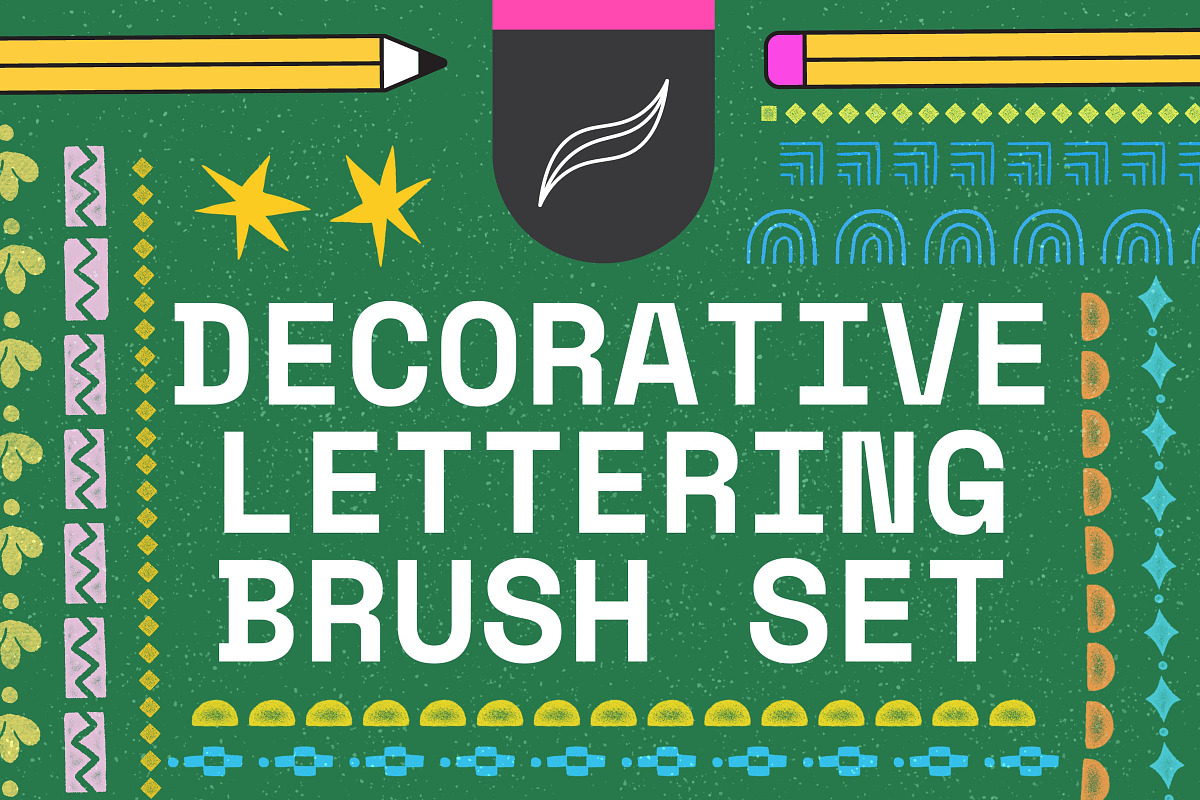 Decorative Procreate Brush Lettering, a Brush Add-On by Esther Nariyoshi (Photo 1 of 9)