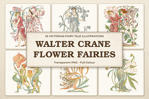Vintage Flower Fairy Illustrations, a Decorative Illustration by Century Library