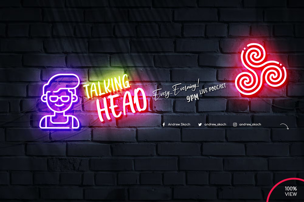 Neon Podcast YouTube Templates, a Social Media Template by Andrew Skoch Design (Photo 3 of 8)