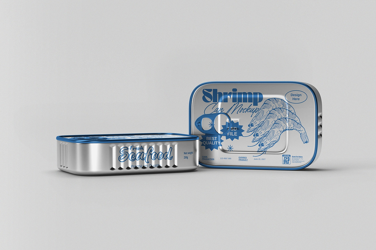 Shrimp Can Mockup, a Packaging Mockup by hokagata (Photo 4 of 5)