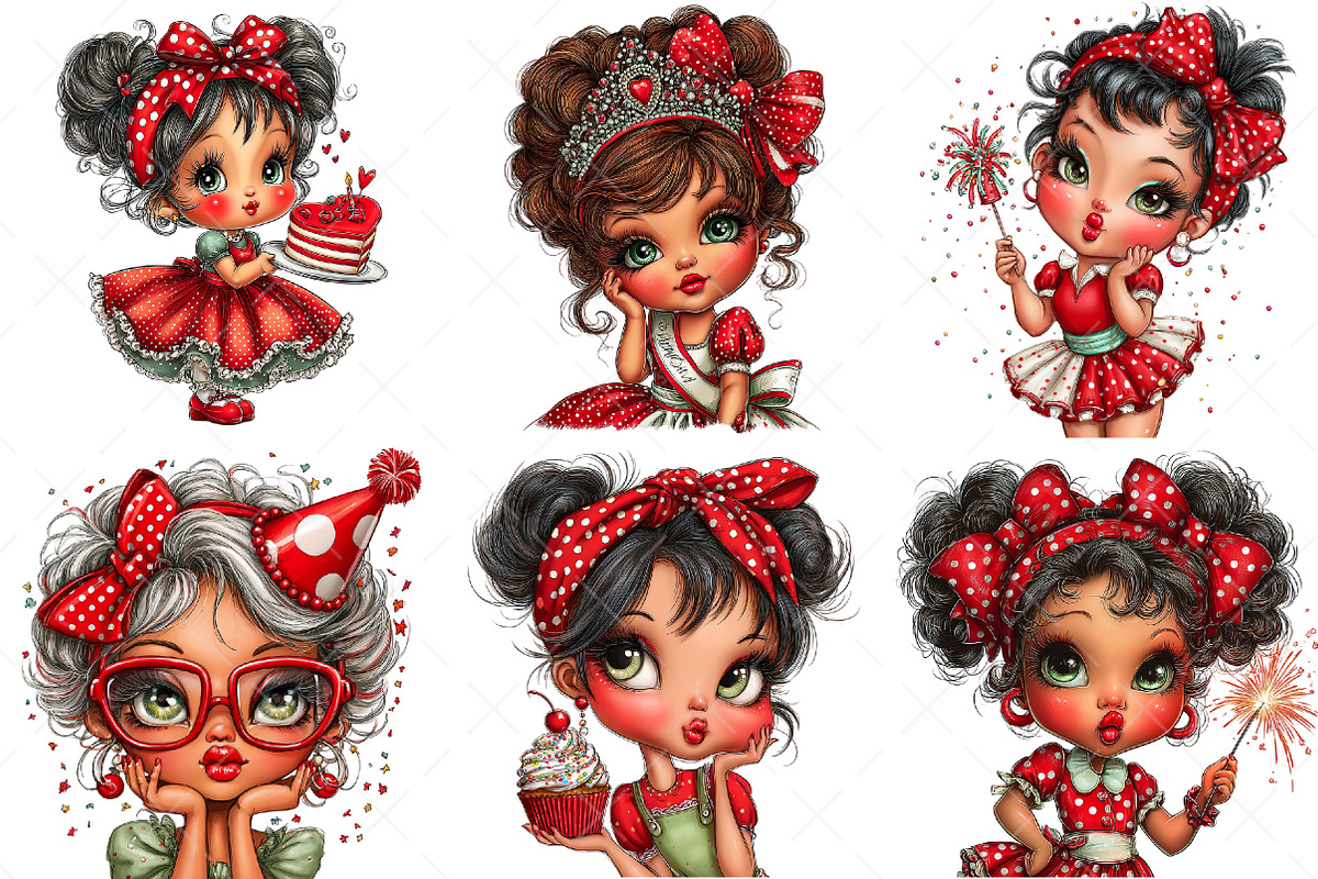 Funny Birthday Party Girl Bundle, an Illustration by Craft Nest (Photo 6 of 9)