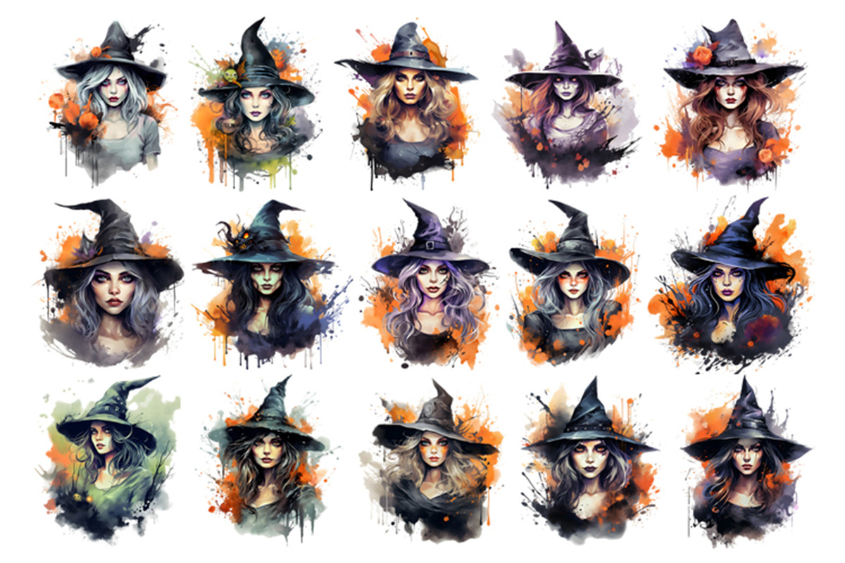 Halloween Spooky Witch PNG Bundle, a Seasonal Illustration by Creative Arslan (Photo 2 of 11)