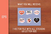 Love Stickers | Valentine Clipart, a Stationery Template by AnnaViolet_store (Thumbnail 3 of 9)