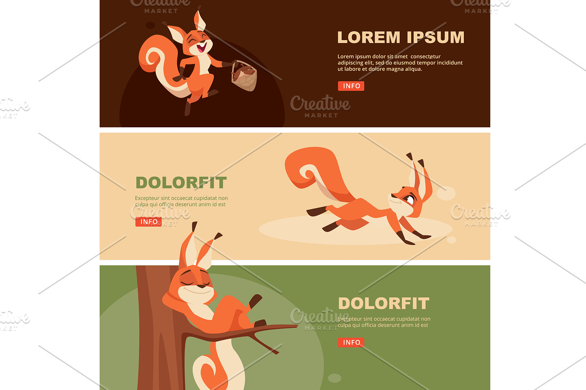 Squirrel. print banners template, an Animal Illustration by Onyx