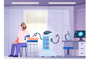 Blood test. smart robotic doctor, a Healthcare Illustration by Onyx