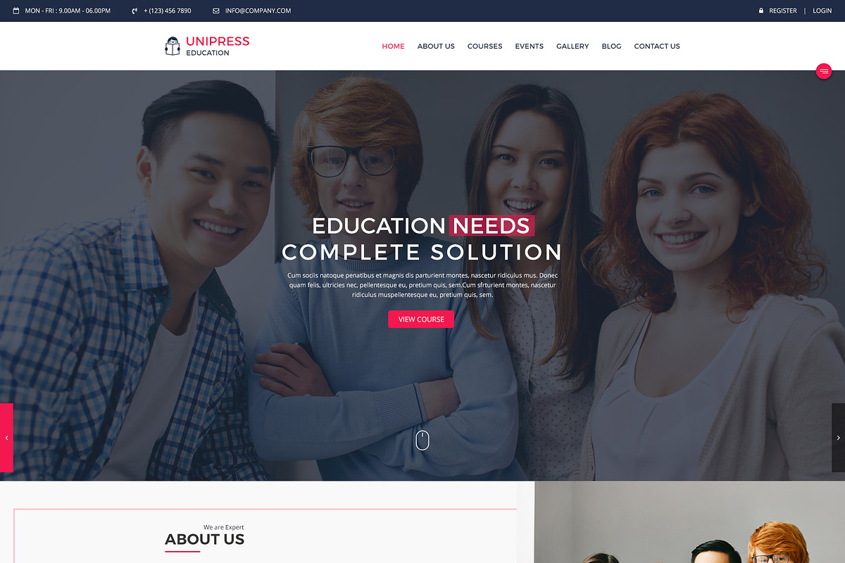Unipress Education PSD Template, a Websites & App Template by mine-tech (Photo 3 of 22)