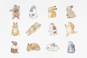 Cute Rabbit Illustration Pack, an Object Graphic by Sinando Studio (Thumbnail 2 of 2)