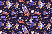 Cosmic childish seamless patterns, a Pattern Graphic by Good Studio (Thumbnail 3 of 8)