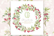 Vintage Cherry Crest Watercolor Set, a Decorative Illustration by WonderWonder (Thumbnail 14 of 21)