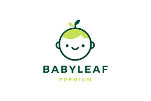 Baby Leaf Logo Vector Icon