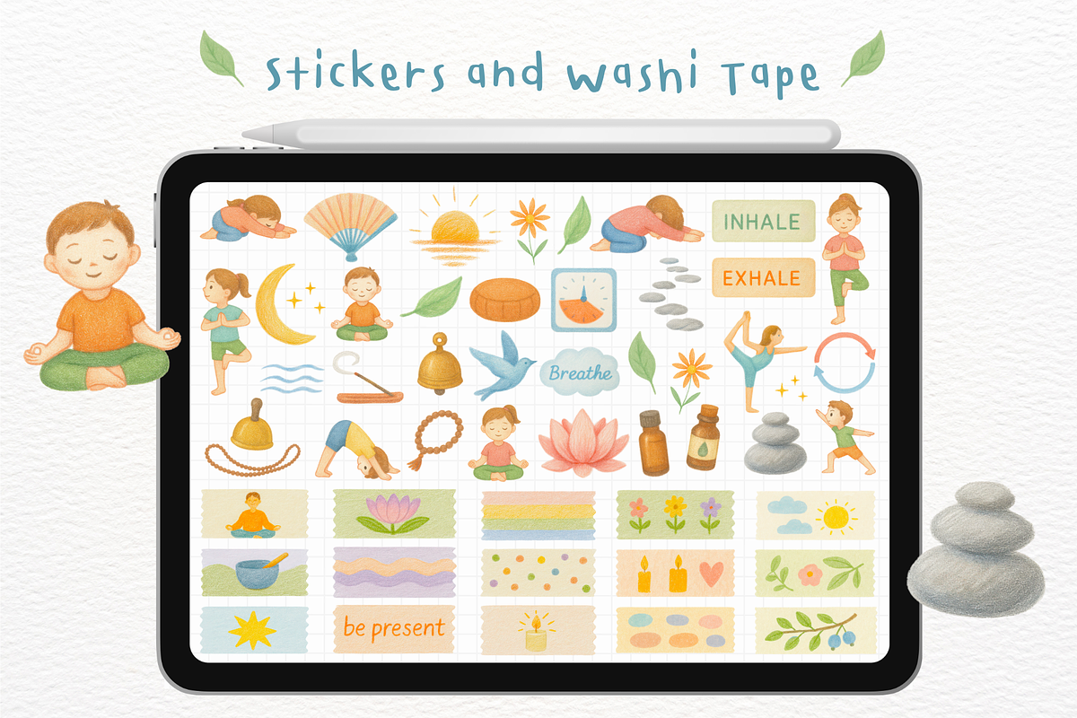 Mindfulness Goodnotes Stickers, an Illustration by mimimeow (Photo 2 of 3)