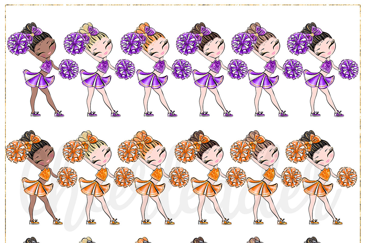 Cheerleader Hand Drawn Clipart, a Sport Illustration by Masha  Studio (Photo 4 of 13)