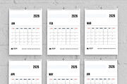 Modern Printable Wall Calendar, a Stationery Template by MightyDesign (Thumbnail 2 of 8)