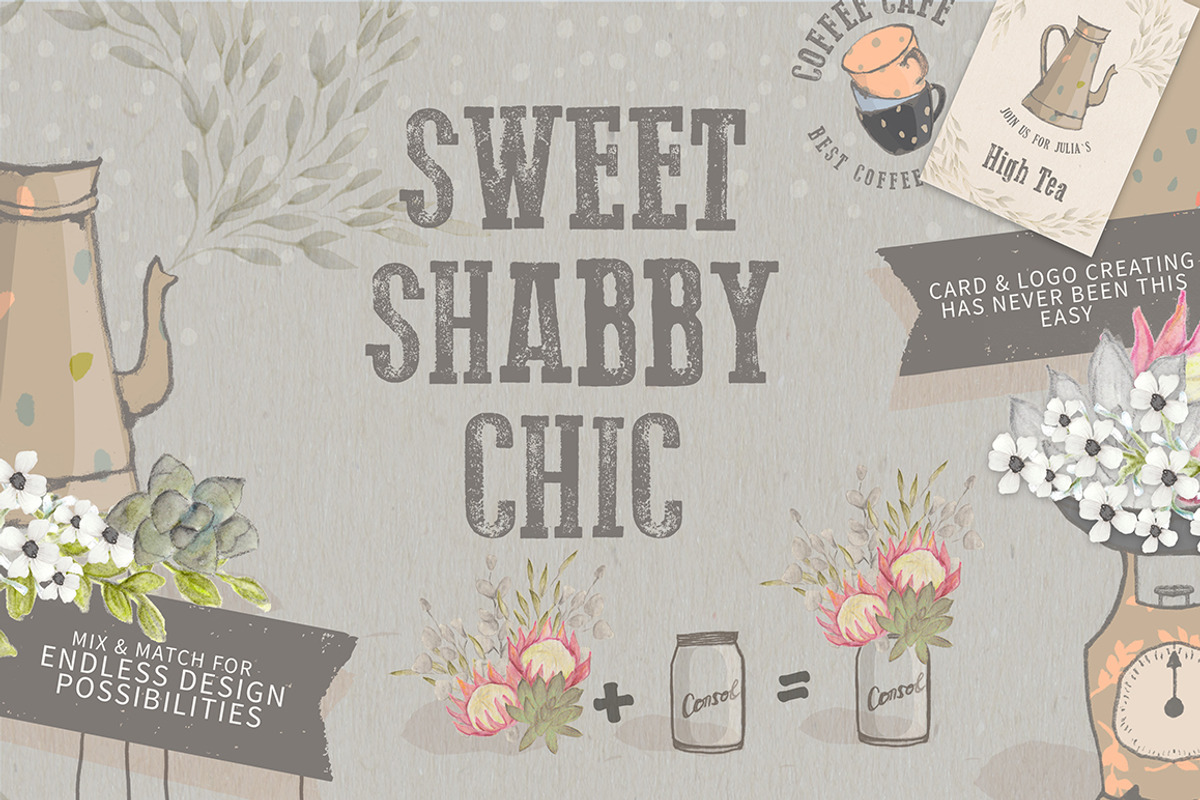 SHABBY CHIC VINTAGE COLLECTION, a Texture Illustration by Ingrid Marais Design (Photo 1 of 4)
