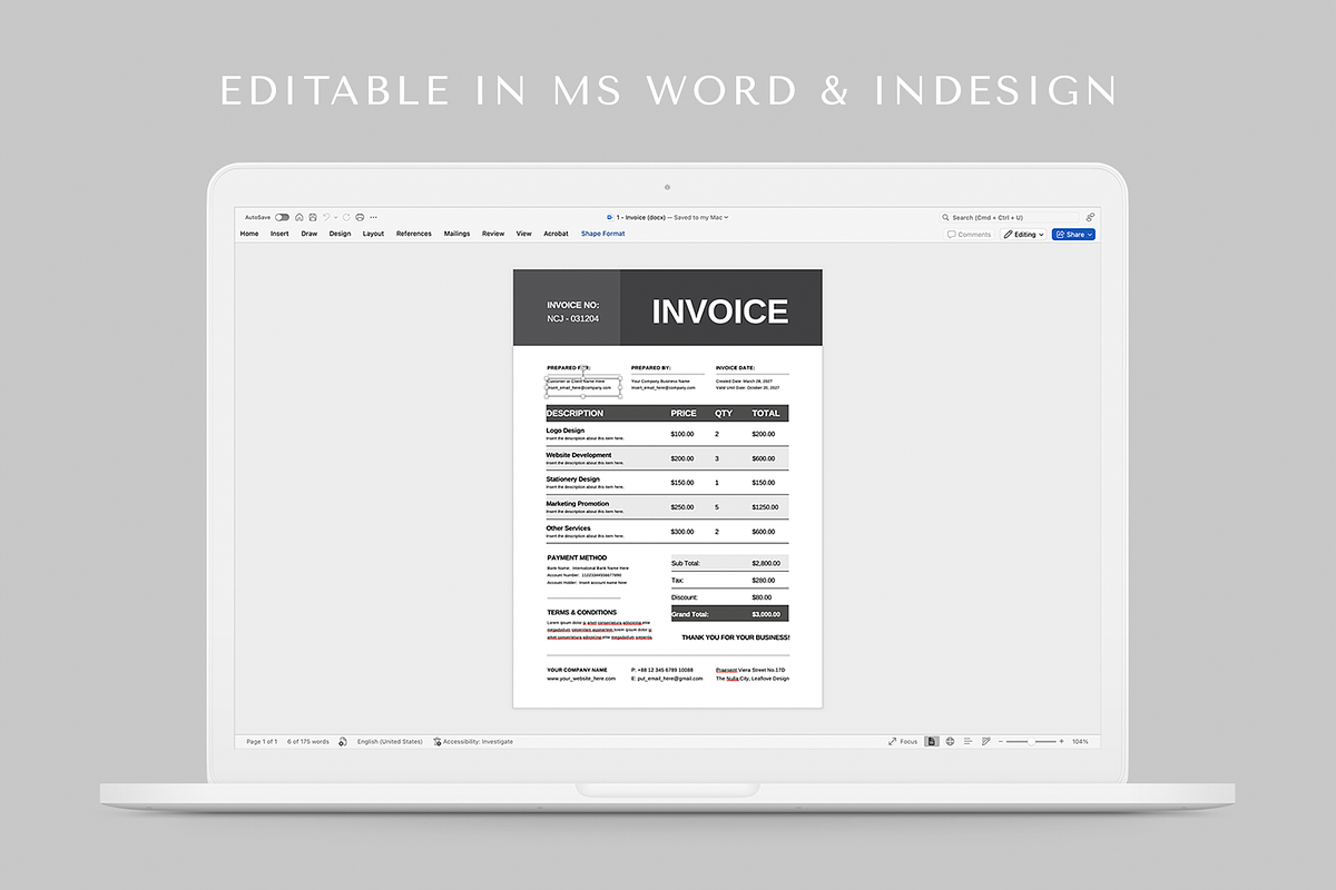 Invoice, a Stationery Template by Leaflove (Photo 5 of 5)