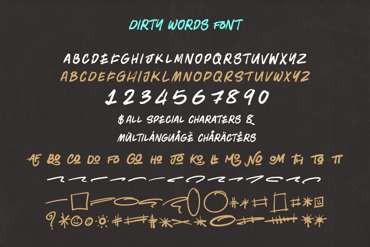 Dirty Words Brush Font, a Handwritten Font by Deeezy (Photo 5 of 5)