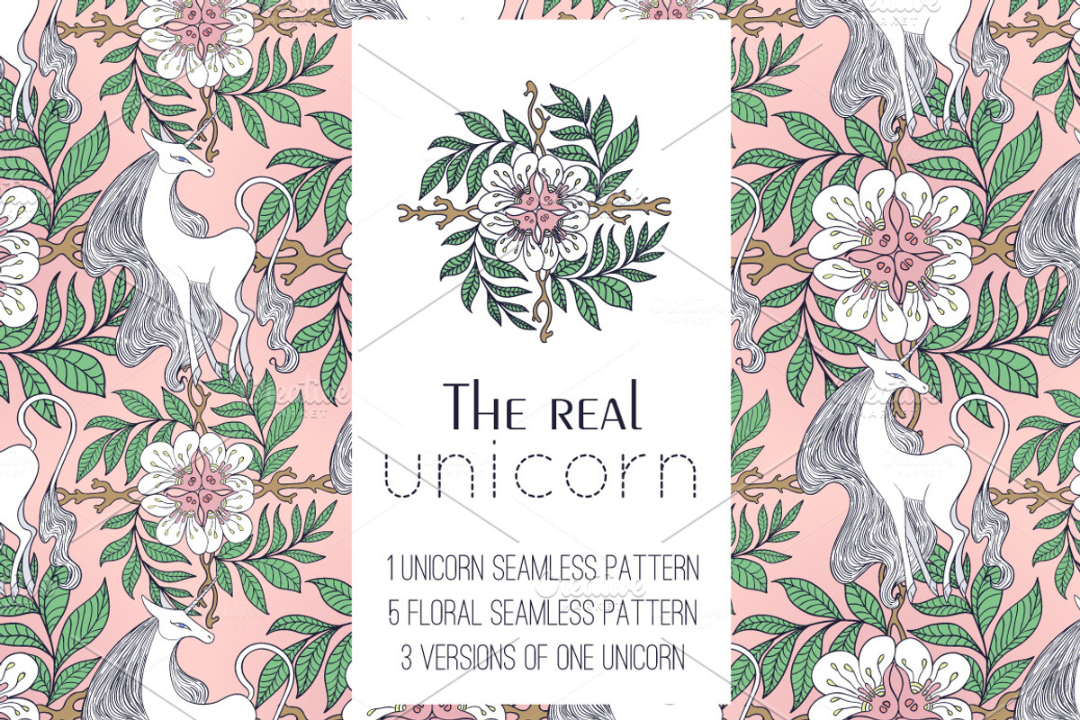 The Real Unicorn, a Pattern Graphic by Apolinarias Art (Photo 2 of 5)