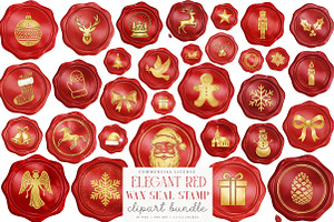Elegant Red Wax Seal Stamp Clipart, an Illustration by SinaCreation