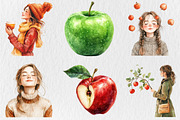 Falling Apples Watercolor Clipart, an Illustration by Rose Art (Thumbnail 4 of 5)