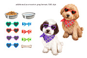 Clipart with dogs, labradoodles., an Animal Illustration by SavinV (Thumbnail 4 of 6)