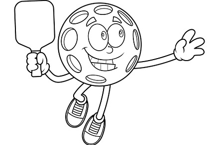 Pickleball Mascot Jumping