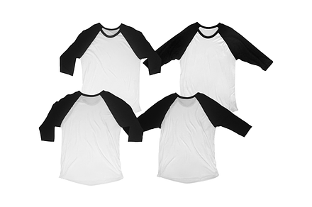 Raglan 3/4 Sleeve Shirt Mockups