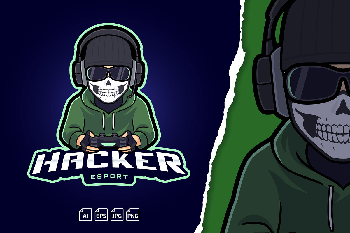 Hacker Gaming Logo Esport, a Branding & Logo Template by tkzgraphic