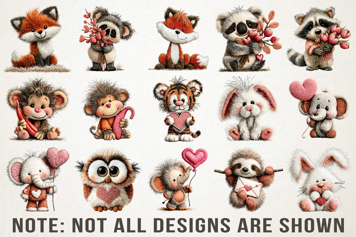 Valentine Latch Hook Animals Clipart, an Animal Illustration by RobertsArt (Photo 6 of 6)