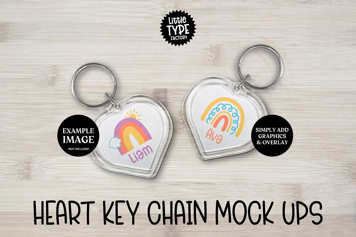 Heart Keychain Mock Up, a Product Mockup by Little Type Factory (Photo 4 of 4)