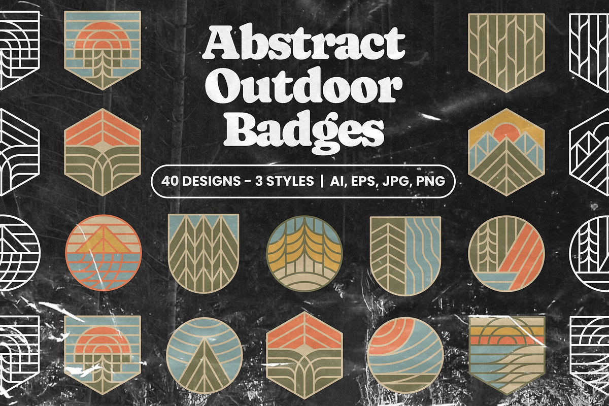 Abstract Outdoor Badges, an Illustration by Firowerk (Photo 1 of 8)