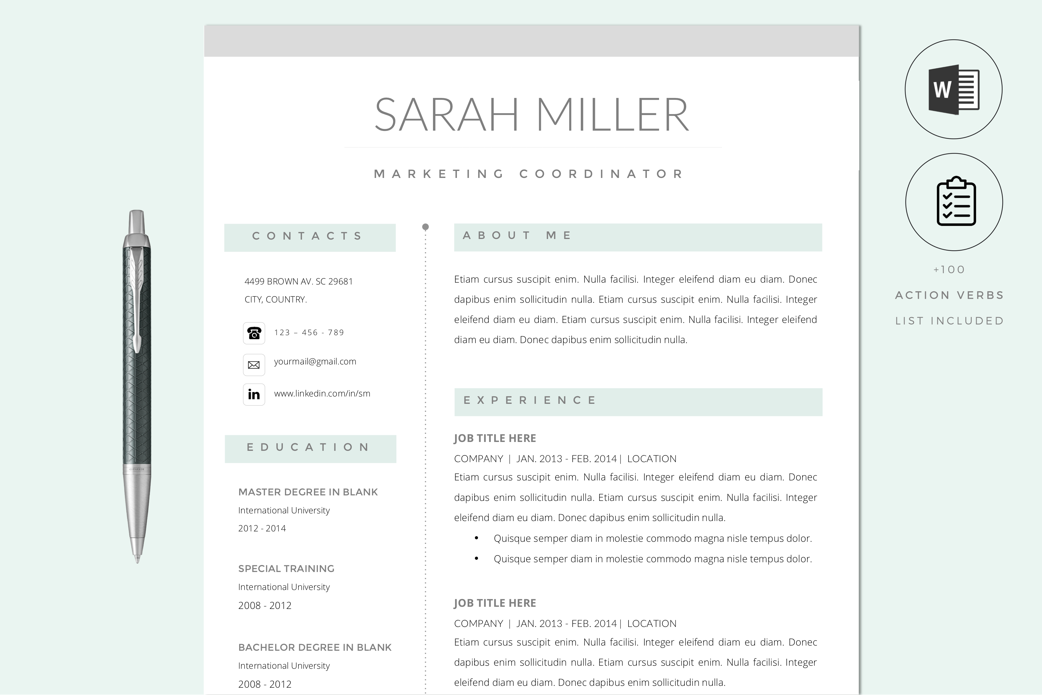 Resume CV Template & Cover Letter, a Resume Template by PAPPERMINT ...