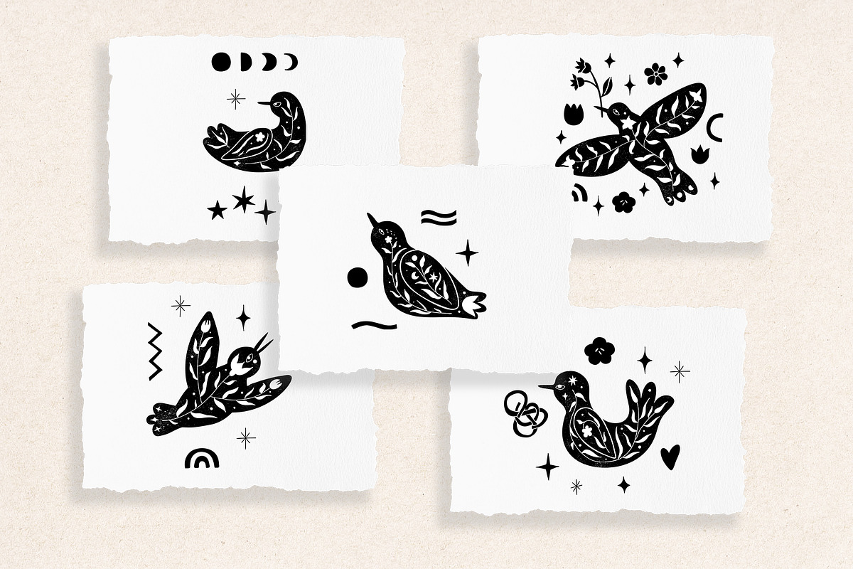 FLORAL BLACK BIRD SILHOUETTES Spring, an Object Graphic by Creativemaker (Photo 3 of 14)