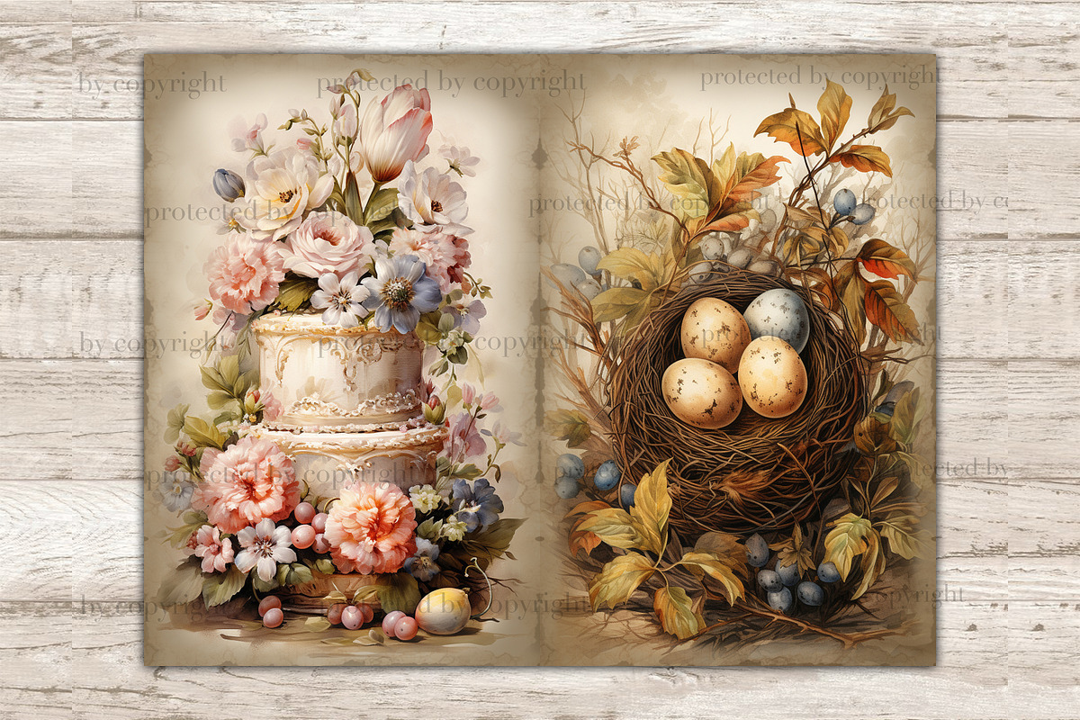 Easter Junk Journal Pages, a Seasonal Illustration by GlamArtZhanna (Photo 9 of 10)