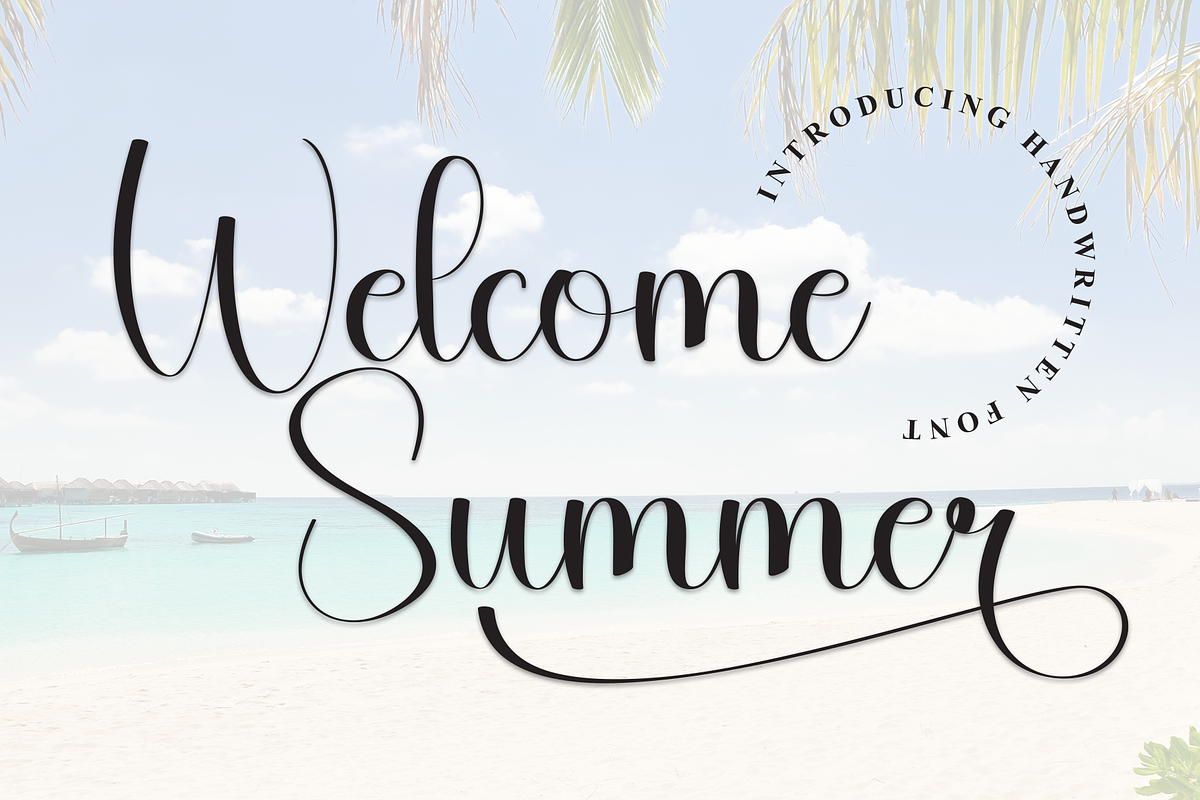 Welcome Summer | Script Font, a Handwritten Font by Scratchones (Photo 1 of 9)