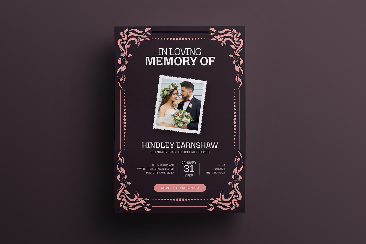 Elegant Retro Wedding Invitation, an Invitation Template by Creatiya Type (Photo 3 of 5)