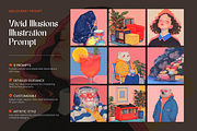 Vivid Illusion MidJourney Prompt, a Decorative Illustration by Artimind Studio (Thumbnail 1 of 10)
