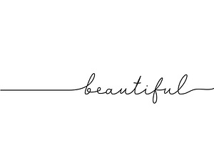 Beautiful Word - Continuous One Line