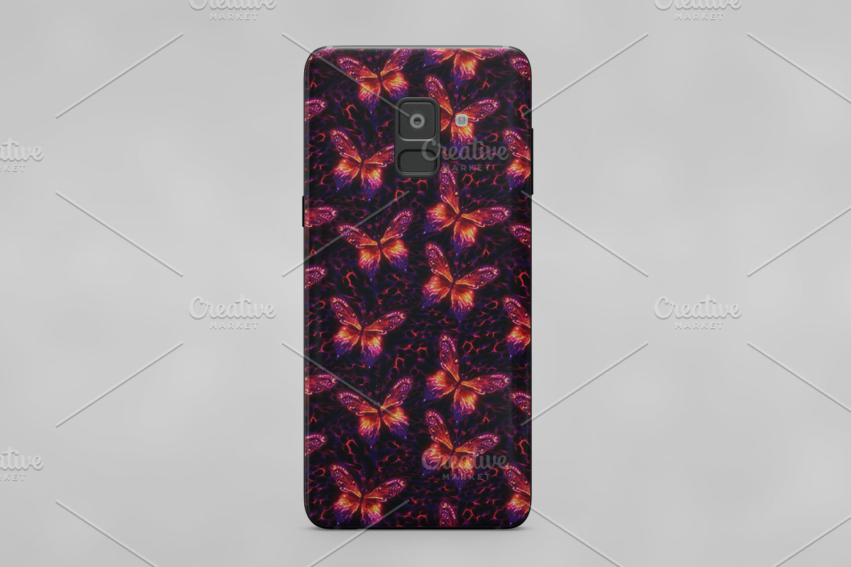 Neon Glowing Butterfly Pattern, a Pattern Graphic by HillTract (Photo 6 of 6)