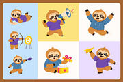 65 Sloth Character Illustrations, an Animal Illustration by Creative Stall (Thumbnail 8 of 10)