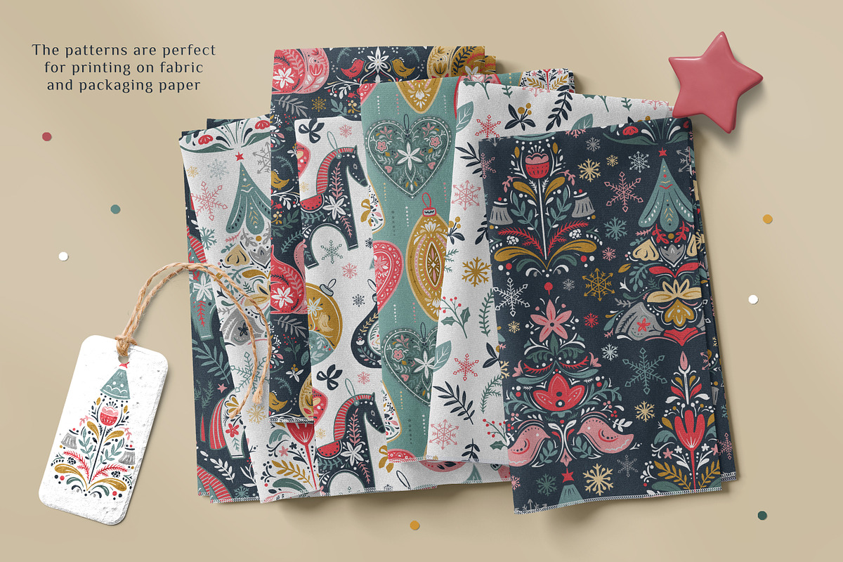 Christmas Scandinavian Ornaments, a Pattern Graphic by Molly art (Photo 8 of 12)