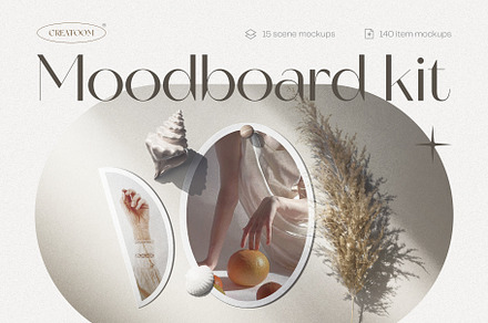 Modern moodboard mockup kit, a Product Mockup by Creatoom