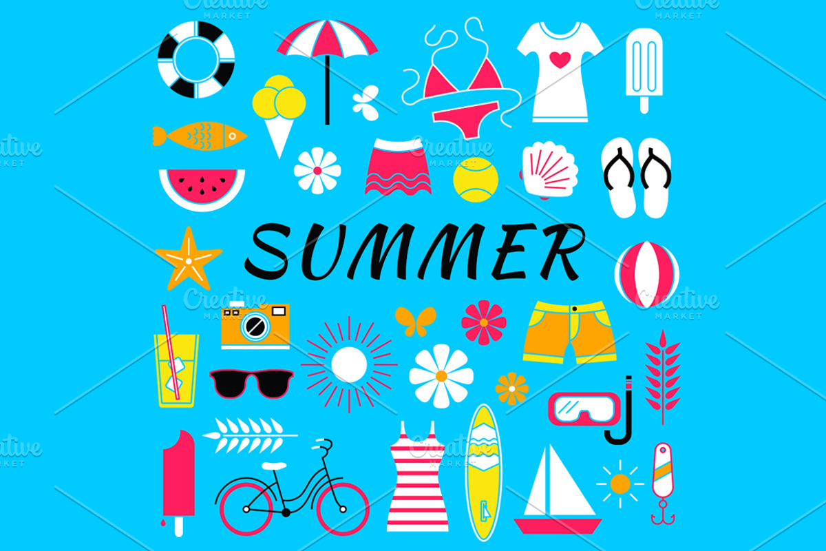 Summer vacation card and pattern, a Pattern Graphic by tetiana.svirska (Photo 5 of 7)