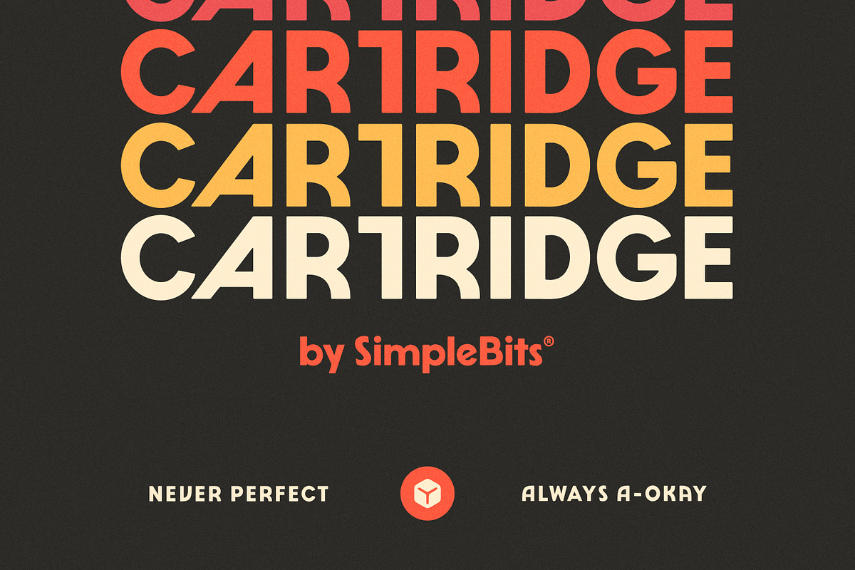 Cartridge — Retro video game font, a Sans Serif Font by SimpleBits® (Photo 1 of 6)