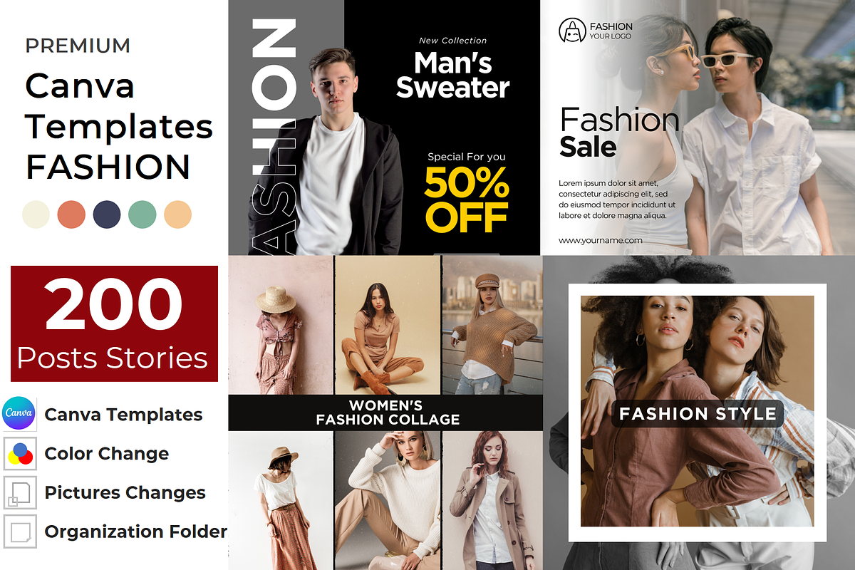 Instagram Fashion Canva Template, a Design Template by DigitAuras (Photo 1 of 3)