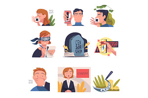 Prohibition of Independent Media, a Person Illustration by TopVectors
