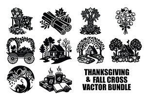 Thanksgiving & Fall Vector Bundle, a Seasonal Illustration by balal