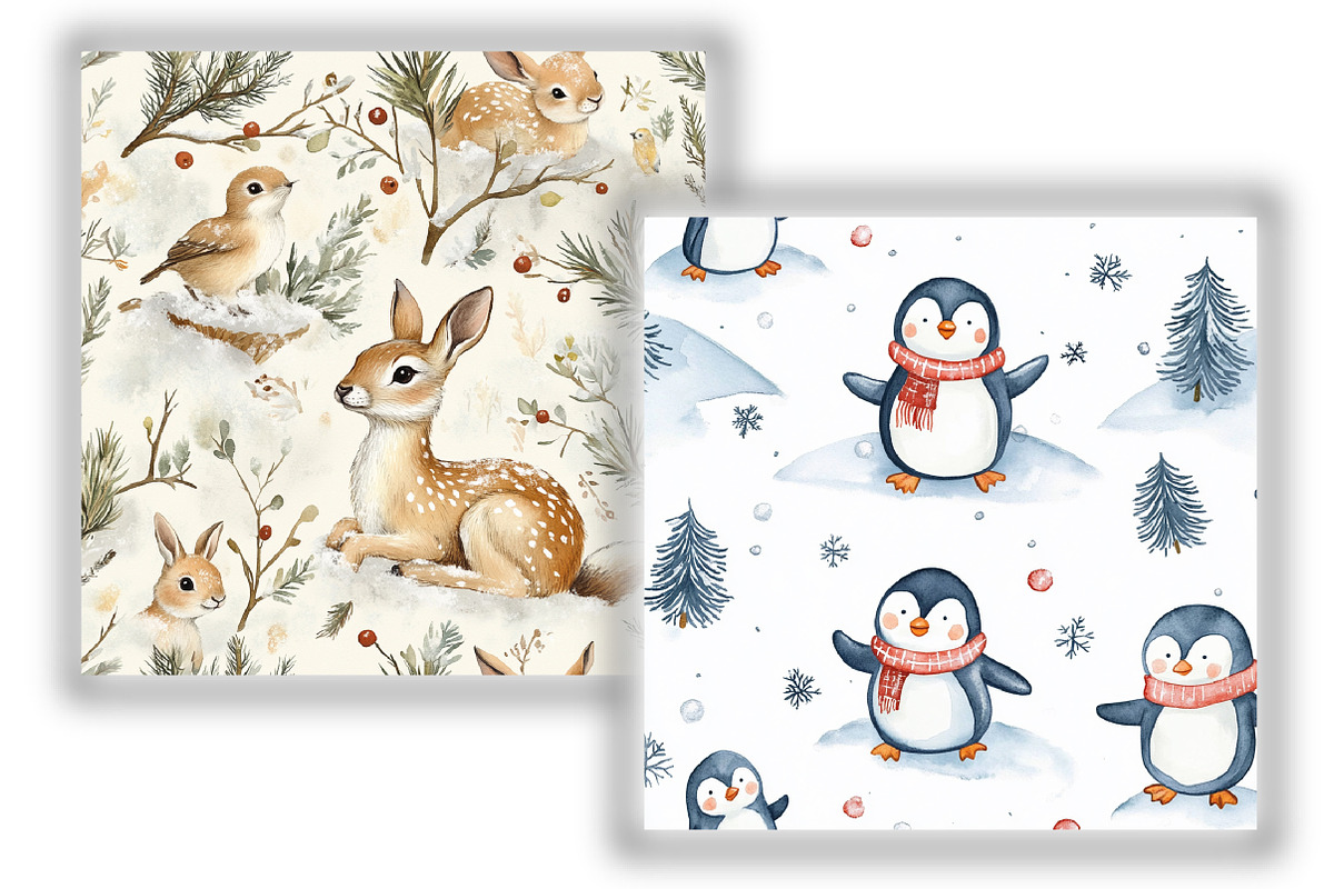 Winter Wonderland Seamless Patterns, a Pattern Graphic by Design Market
