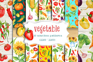 vegetable.seamless patterns, an Object Graphic by MitrushovaArt