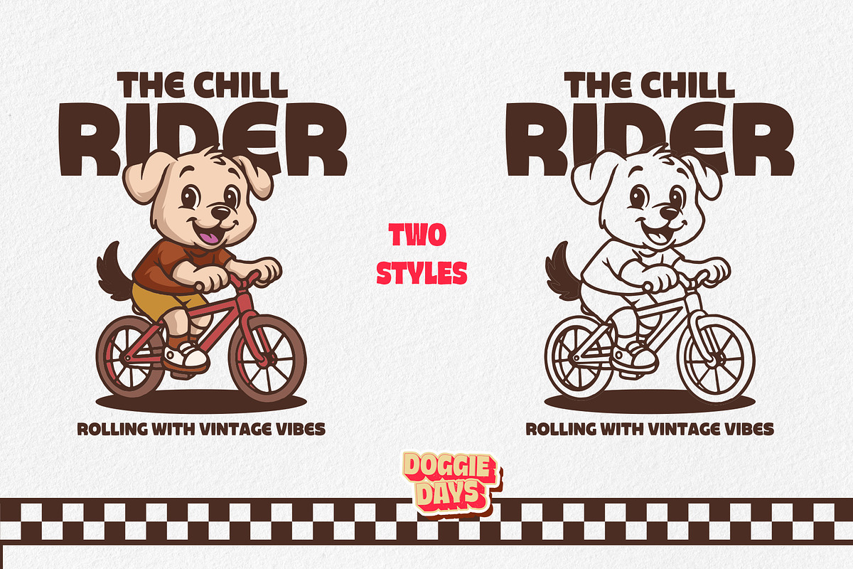 Retro Puppy Mascot Bundle, an Animal Illustration by Tekuni (Photo 3 of 12)