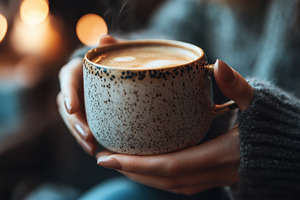 Enjoying a warm cappuccino in the co, a Photo by Iftikhar Alam